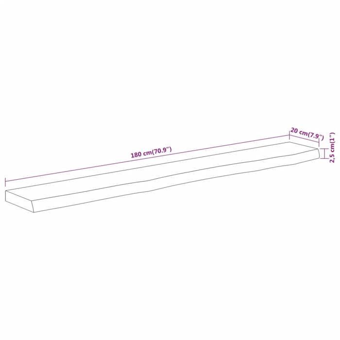 VidaXL Wall Shelf, Floating Shelf, Wall Decoration for Office Living Room, Rectangular Solid Acacia Edge 370233