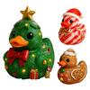 1/3Pcs Duck Ornament Handmade Texture Festive Christmas Decoration with Gift Bowknot Crutch Decor Xmas
