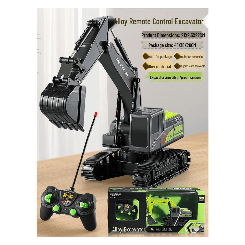 Liutong Alloy Remote Control Electric Excavator Toy – Digger Construction Vehicle for Boys, Ideal Birthday Gift for Kids.