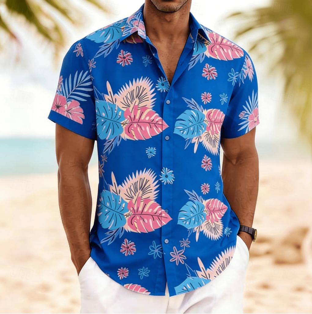 Sommerliches Freizeit-Kurzarmhemd mit Zitronendruck, trendy und vielseitig.