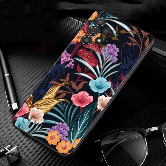 Vintage Banana Leaf Flower Case For Samsung Galaxy A51 A71 A01 A11 A21 A21s A31 A41 A72 A52 A42 A32 A22 A12 A02 A02s F42 Shell