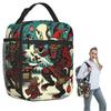 Japanese Woodcut Krampus Insulated Lunch Bag for Women Children Portable Food Boxes Thermal Lunch Box Tote