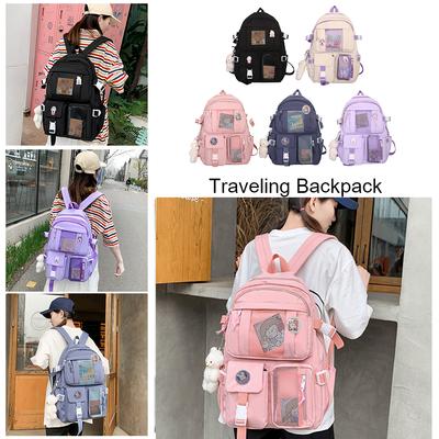 School Backpack College Bookbag Travel Daypack Cute Aesthetic Backpack Large Capacity Teens Book Bag with Multi Pockets for Gift