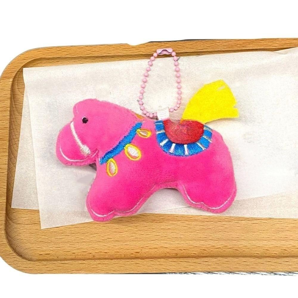 

Cute Design Horse Plush Keychain Stuffed Animal Pony Plush Pendant Keychain Accessory StyleA Rose Red
