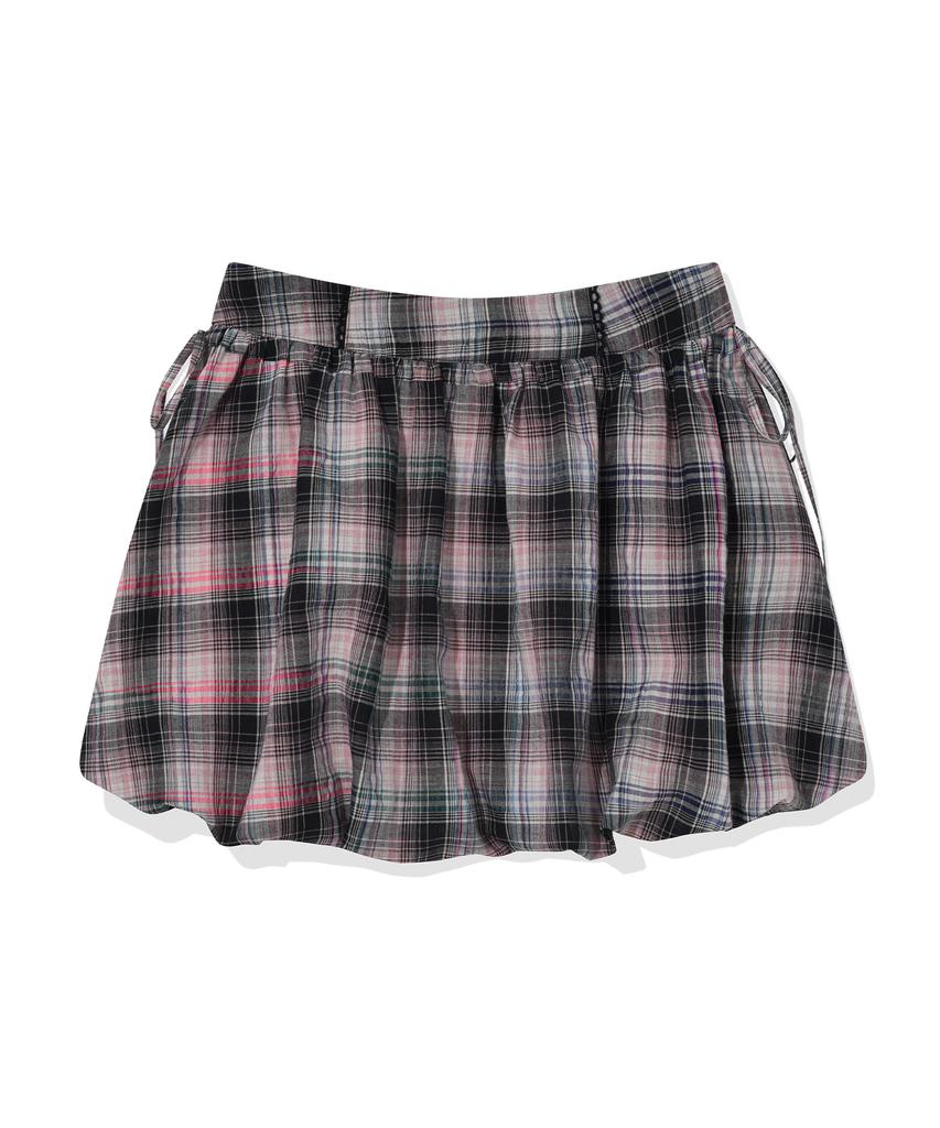 Covernat Woman Balloon Mini Skirt Check