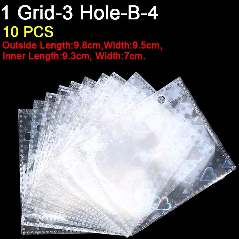 10PCS Inner Page Photocard Binder Multi-Pockets Kpop Sleeves Photo Album Page Idol Photo Card Protector Book 1/4 Grids 3/6 Holes
