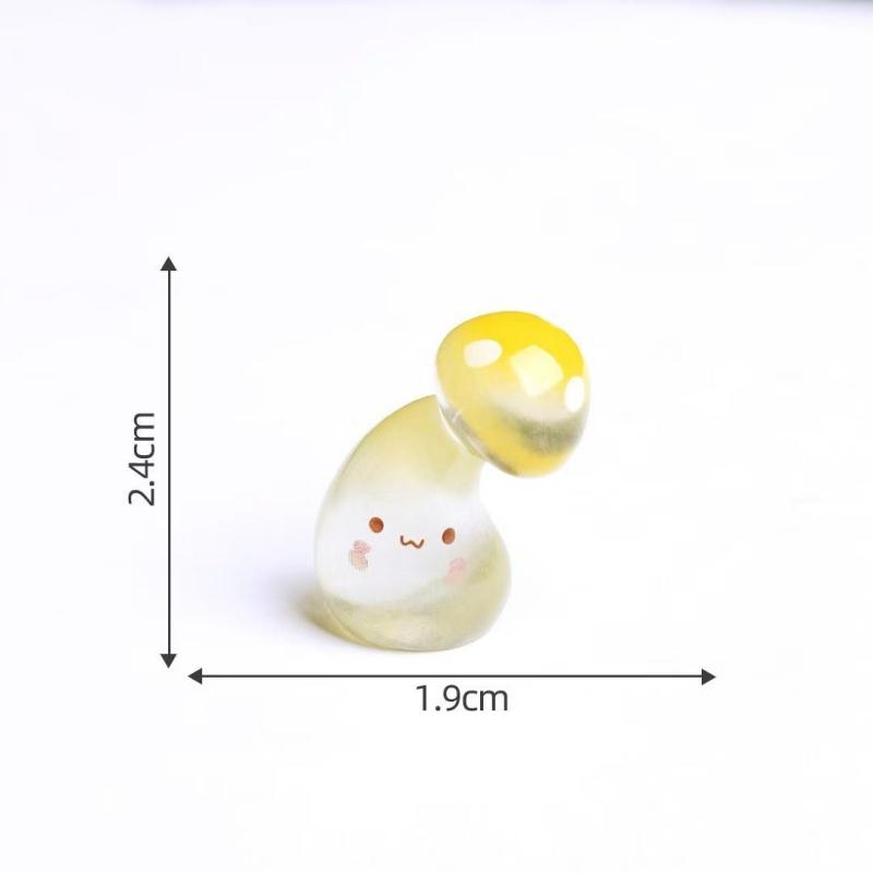 20pcs Miniature Resin Mushroom Figurines Elf Glow At Night Toy Fairy Garden Decoration DIY Home Decor Ornament Toy Gift