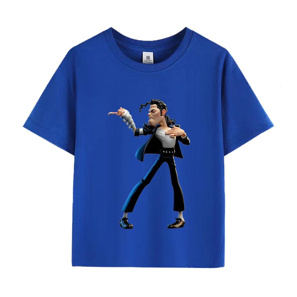 Kinder Michael Jackson Rock N Roll T-Shirt Kinder Mode Rundhals Oberteil Sommer Freizeitkleidung für Jungen und Mädchen