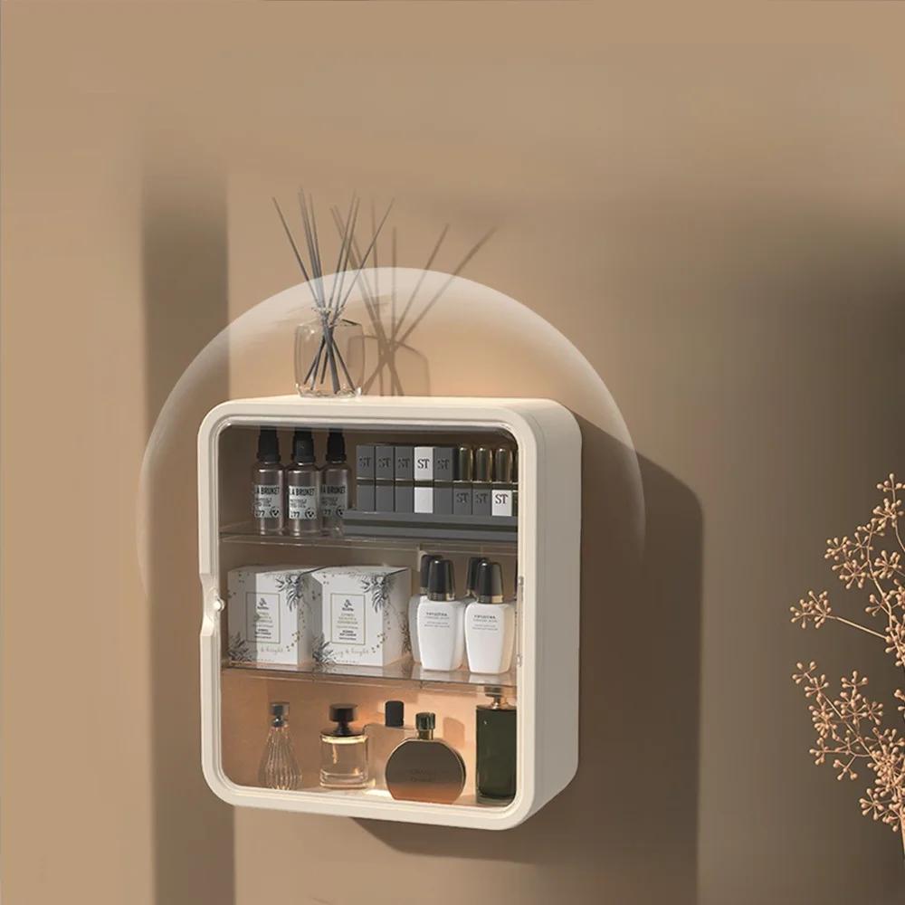 

Полка для хранения косметики, настенная полка для ванной комнаты, ящик для хранения духов в ванной комнате, органайзер для ванной без гвоздей
