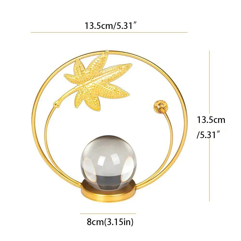 Nordic Leaf Crystal Ball Ornaments Leaf Shape Iron Maple Leaf Ornaments  Photography Props