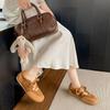French Retro Style Bow Satin Band Ballet Shoes Mary Jane Shoes Soft Flat Comfortable Mary Jane Single Shoes Women