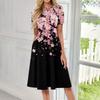 Women's Casual Sundress Summer Boho Beach Dress Floral Blouses For Women O Neck Loose Dresses