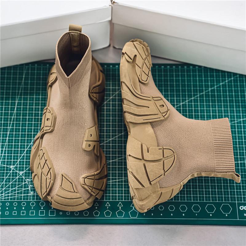 

Осенние новые мужские туфли дышащие сетчатые туфли из летучего трикотажа спортивная обувь кроссовки мужские большого размера 4546 модная обувь 46 хаки