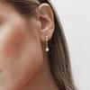 Fashion 925 Sterling Silver Small Zircon Tassel Chain Dangling Pearls Gold Plated Stud Earring Jewelry for Women