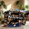 Manta Personalizada con Nombre y Estampado de Anime, Decoración del Hogar, Dormitorio, Sofá, Acampada, Sillón, Regalos para Cumpleaños Navidad