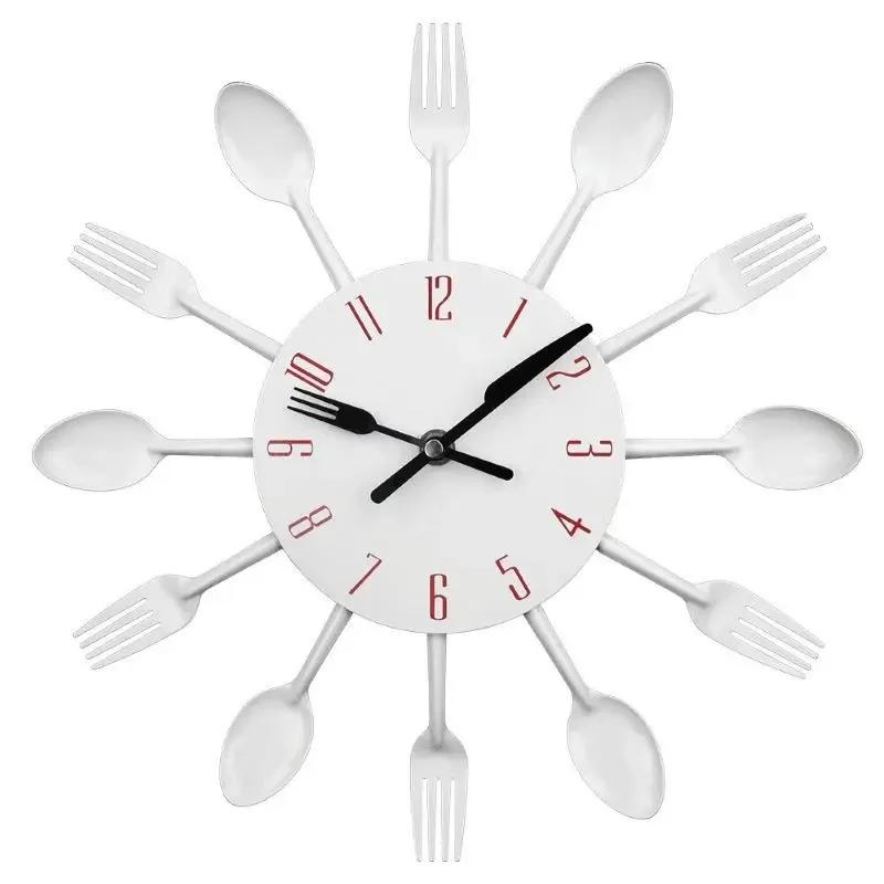 12 Inch Restaurant Kitchen Personalized Metal Creative Wall Clock Living Room Clock Minimalist Art Waterproof Quartz Wall Clock