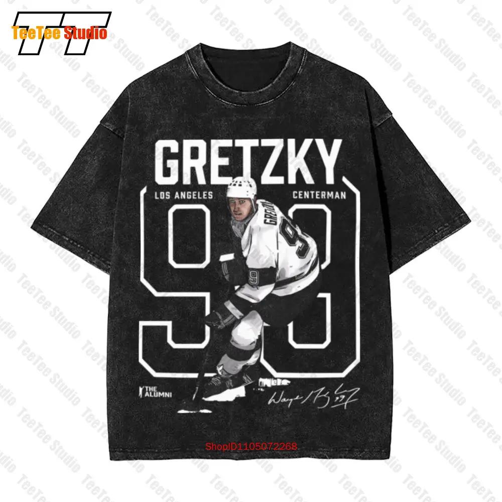 Los Angeles Nhla Wayne Gretzky Number Outline Vintage Oversized T-Shirt Tee NO0T