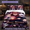 Juego de Ropa de Cama Personalizado de 3 PiezasFunda Nórdica de Jujutsu Kaisen con Texto Personalizado Juego de Fundas de Almohada Regalo para Dormitorio
