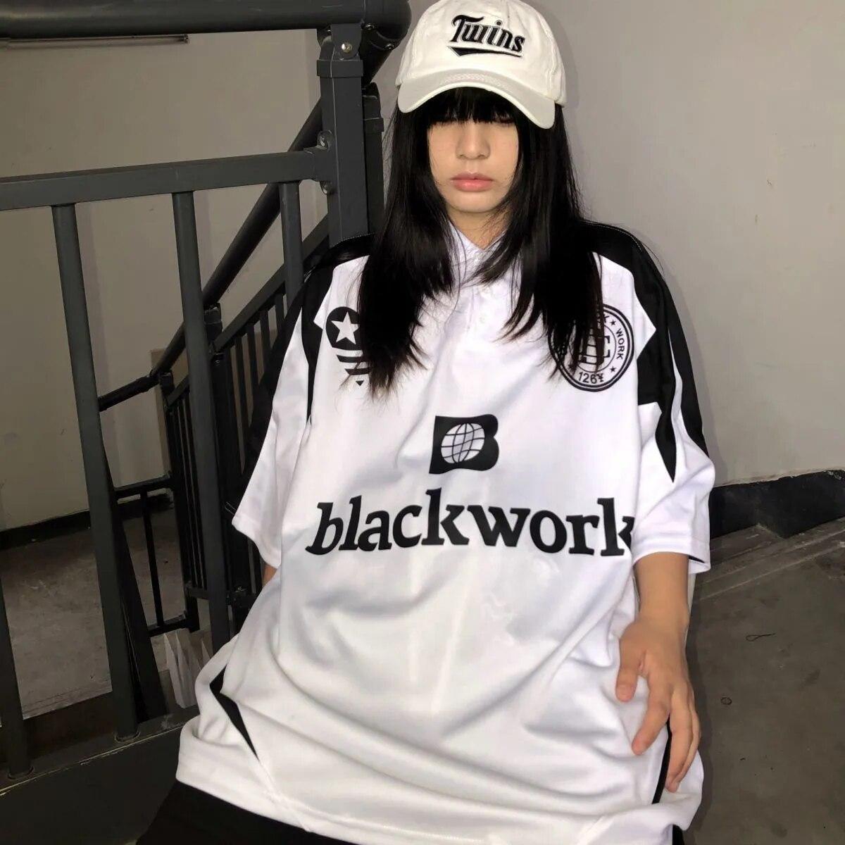 

Бейсбольная футболка с буквенным принтом, женские футболки в американском стиле ретро, ​​винтажные футболки с длинными рукавами в стиле хип-хоп, спортивный топ Blokecore, новинка S белый