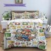 Mario Jumping Action Duvet Cover & Pillowcases, Mario Fan Vibrant Bedding, Perfect Gift.chl