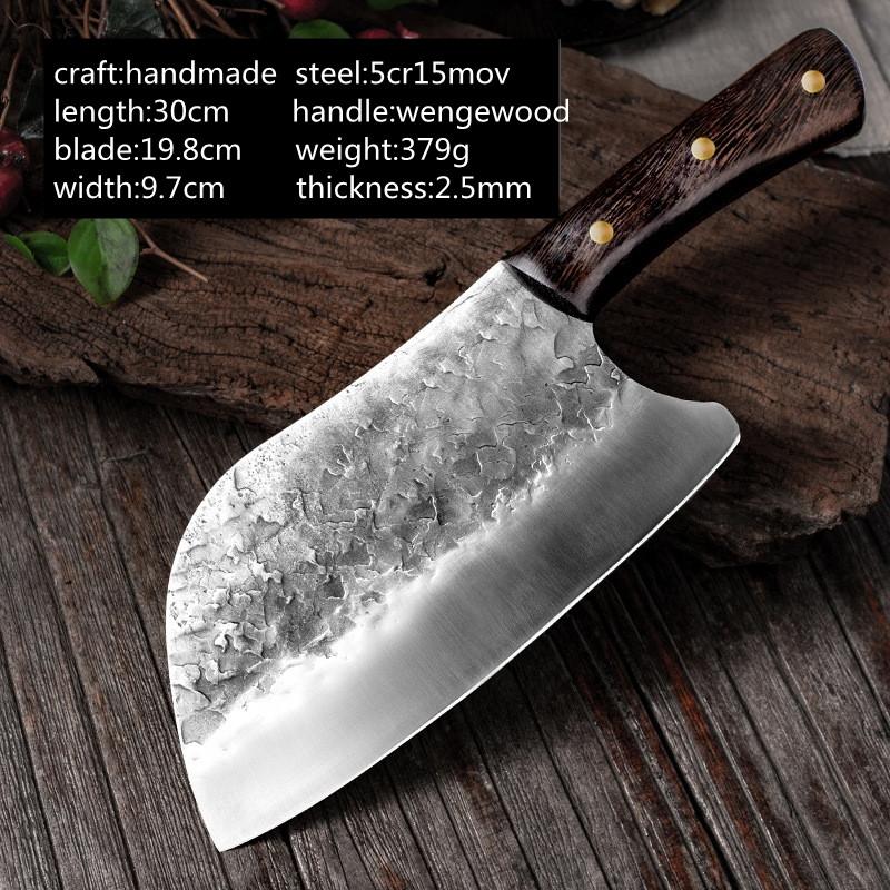 Kitchen Butcher Knife Handmade Full Tang Forged High-carbon Steel Wood Handle Kitchen Knives Chef Cleaver Boning Fillet Knife