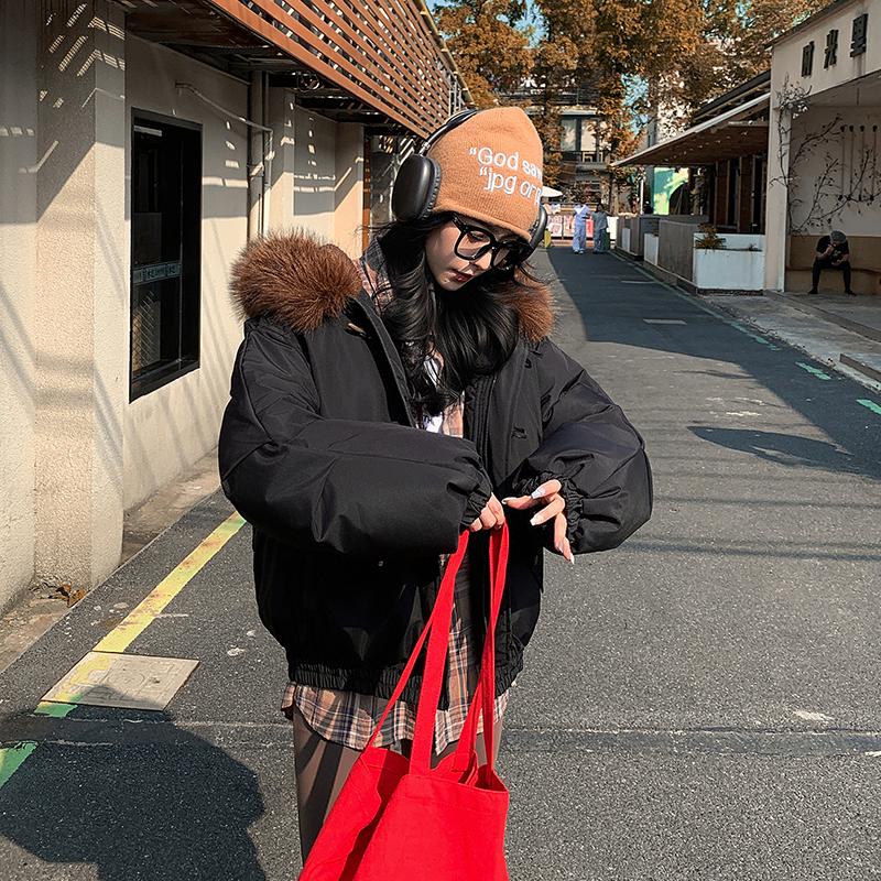 Autumn Winter Thicken Warm Parka Women Casual Sweety Solid Color Big Pocket Loose Hooded Coat Jackets Outwear