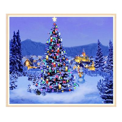 Christmas 5D Diy Diamond Painting Christmas Tree Landscape Cross Stitch Kit Rhinestone Diamond Embroidery Home Decoration Mosaic
