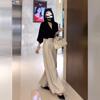 Korean Style Spring 2026 Patchwork Wide-Leg Pants Set: High-Quality Commuter Fashion
