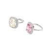 Pink Zirconium Ring Micro Diamond Square Large Zircon Ring Color Treasure Crystal Ring Pink Diamond Yellow Diamond Jewelry