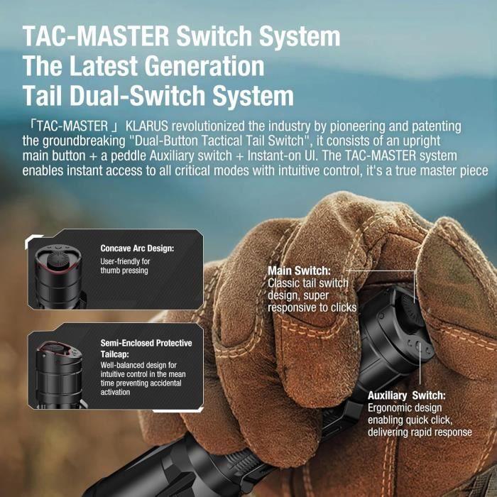 Lampe de poche tactique - klarus - xt11gt pro - 3300 lumens - rechargeable usb - ipx8 imperméable