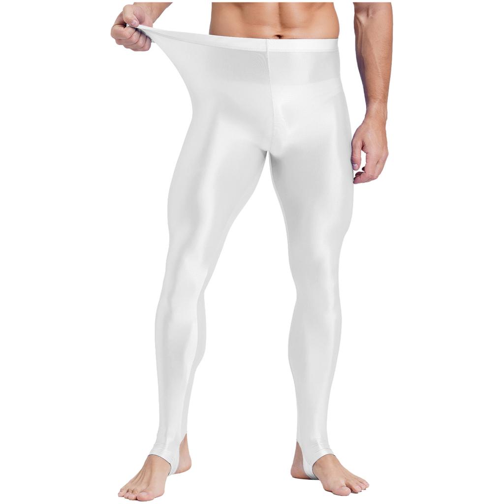 Damen Plus Size Glänzende Steg-Leggings Hoher Bund Elastischer Bund Strumpfhosen