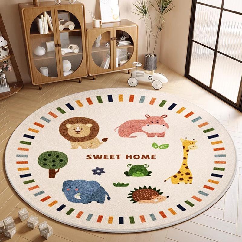 Cartoon Living Room Children's Room Round Carpet Room Maintenance Free Carpets Sound Insulation Anti Slip Beside Rug