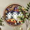 Vintage Metal Sign Witch Hat Halloween 20x20 Cm for Home & Garden Decor