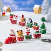 1/4Pcs Christmas Tree Santa Claus Snowman Elk Penguin Bell Miniature Landscape Ornaments Home New Year Xmas Doll House Decor