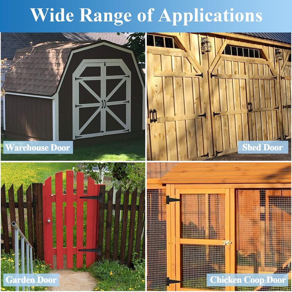 Wopanxye 2pcs 125mm Load Capacity Hinges, Black T Shape Silent Epoxy Coated Wrought Iron