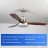 45W Full Spect Household Intelligent Variable Frequency Living Room Electric Fan Light Solid Wood Retro Restaurant Fan Light