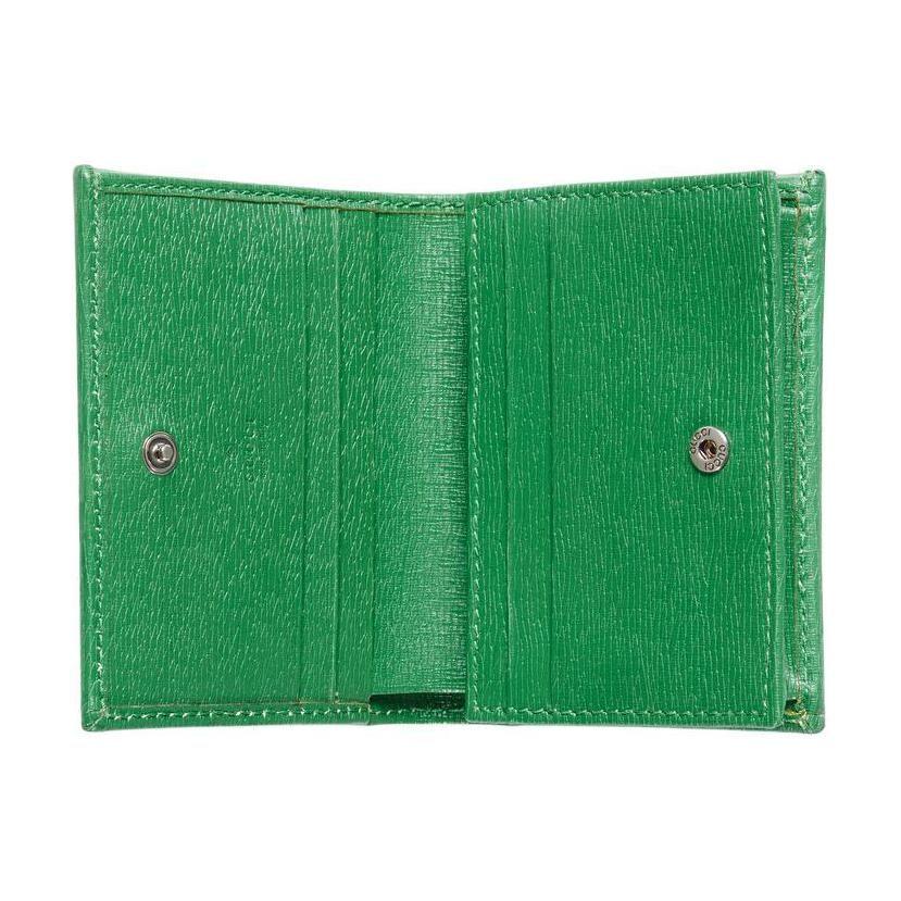 GUCCI Chinese New Year Canvas With Leather Card Holder Women's Green & Brown 774372-FACYZ-8746