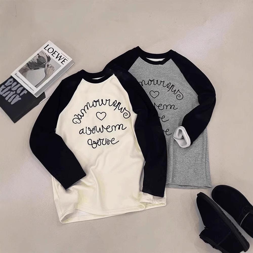 

Women s Korean Style Raglan Sleeve Fleece Sweatshirt - Early Spring 2025 Casual Top M сірий колір