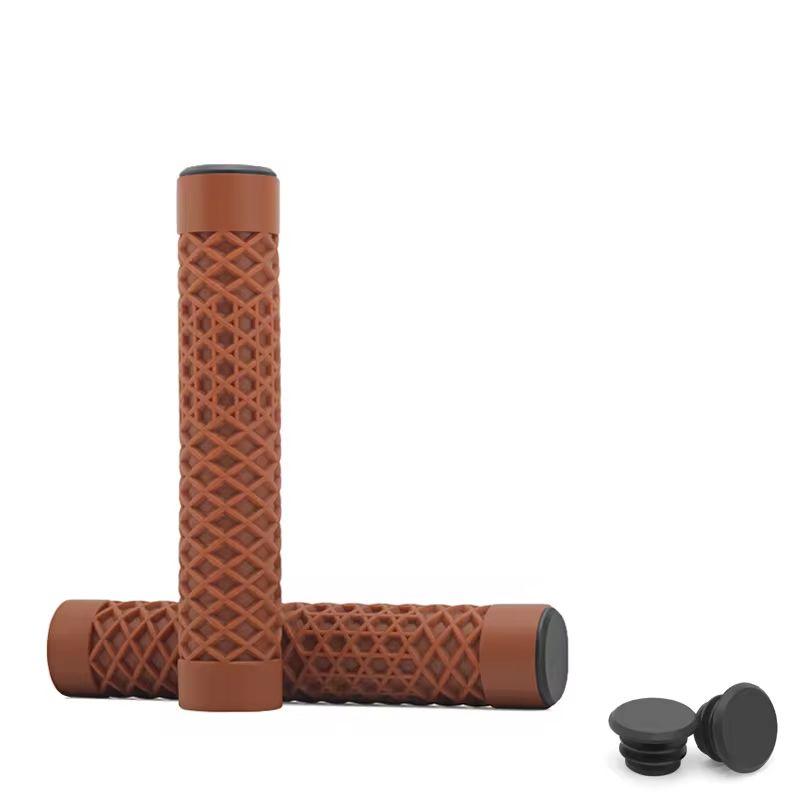 

1 пара рукояток на кермо велосипеда Подовжені протиковзкі ручки з м’якої гуми для гірських велосипедів для 22,2 мм керма скутера, трицикла BMX коричневий