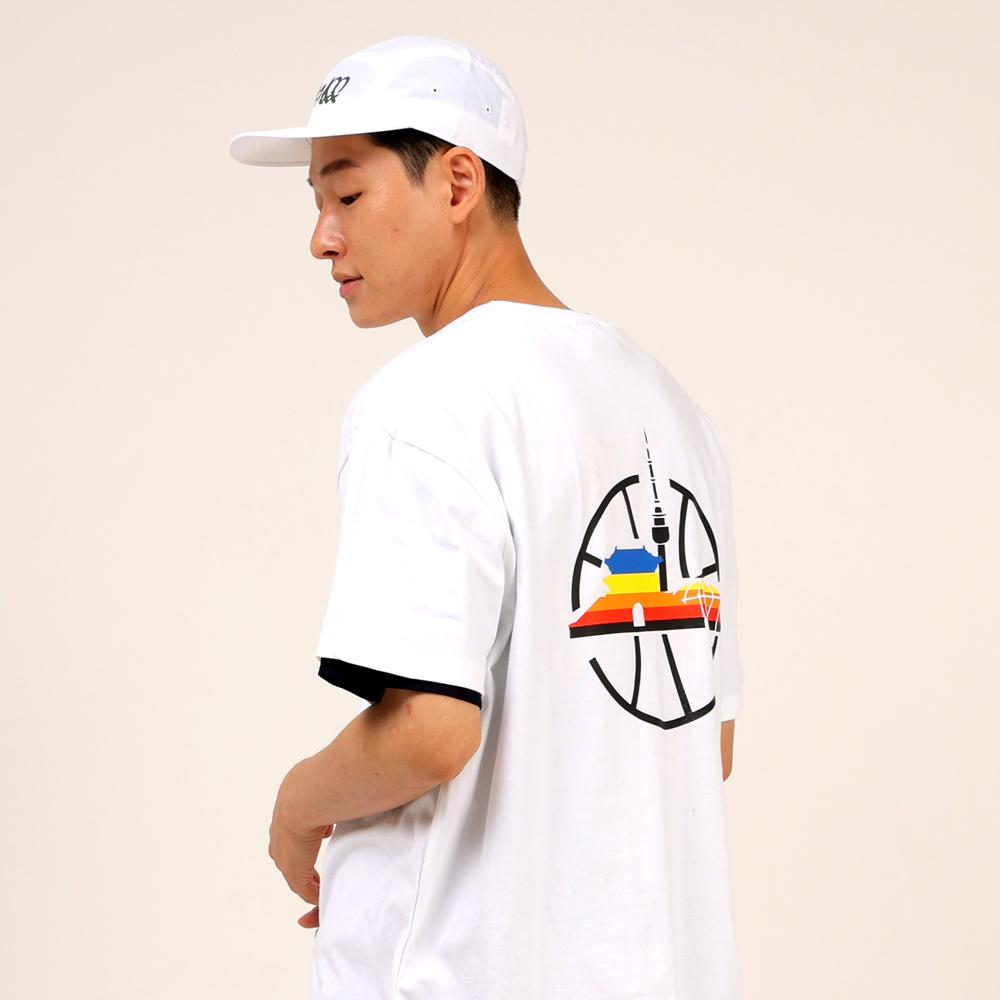 Sturf Seoul Basketball Back Logo White Heavy Short Sleeve Tee M