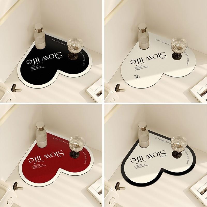 Minimalist Kitchen Countertop Drain Mat Bowl Plate Cutlery Mildew Resistant Dish Mat Bar Water Cup Coffee Machine Absorbent Cup Mat