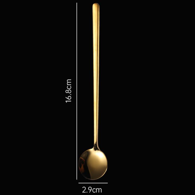 Long Handled 304 Stainless Steel Coffee Spoon Ice Cream Dessert Tea Stirring Spoon Dessert Spoon Kitchen Accessories Bar Tools