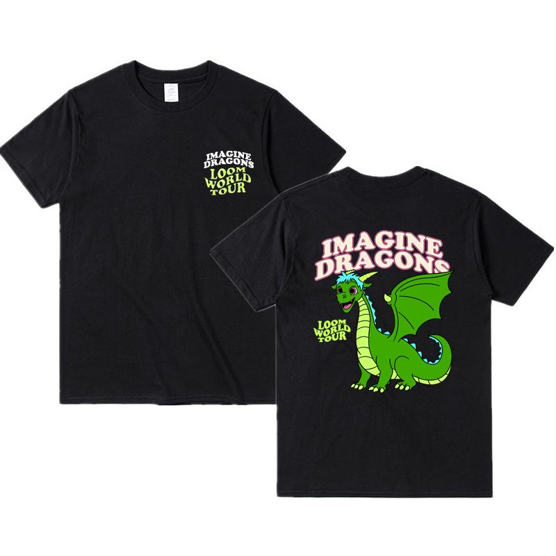 

2025 Концертная футболка Imagine Dragons с коротким рукавом для мужчин и женщин, рок, хай-стрит, хлопок, принт, парная, ТОП качество M