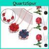 Elegant Four Leaf Clover Necklace For Women With Heart Design And Rose Box Set
