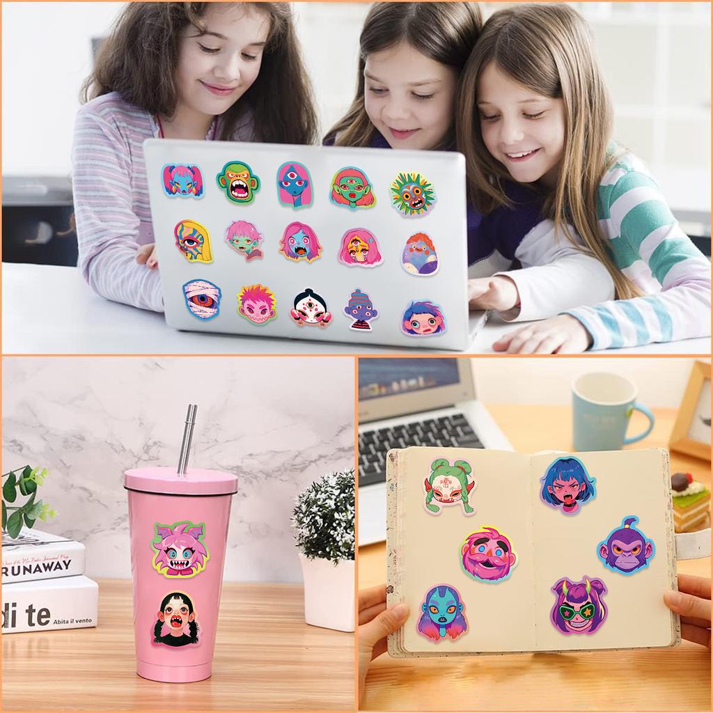 50PCS Abstract Painting Stickers Colorful Characters Portrait Cup Computer Cell Phone Decoration Waterproof Stickers