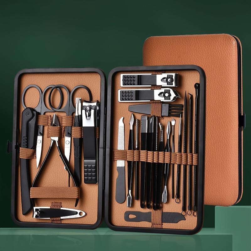 7/16/24pcs Manicure & Pedicure Tool Set, Stainless Steel Nail Clippers, Cuticle Nipper, Nail Art Grooming Kit with Concave Blade