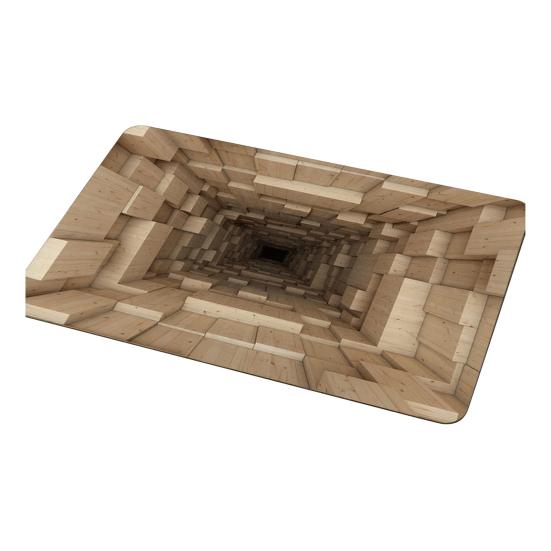3D Optical Illusion Rug Realistic Hole Pattern Floor Mat Absorbent Non-Slip Bottomless Pit Doormat for Living Room Bedroom Porch Entrance