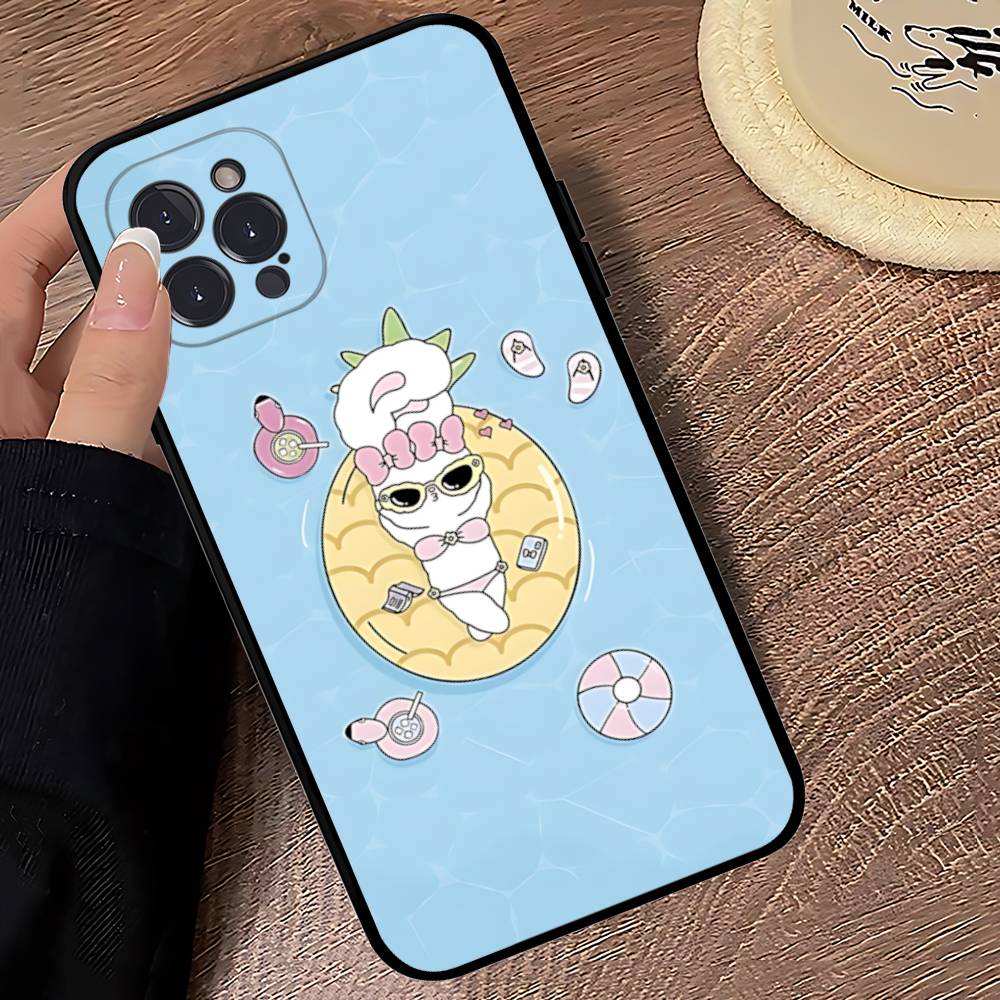 

Interesting O-Opanchu Cartoon U-Usagi Black Soft Phone Case For IPhone 16 15 14 13 11 12 17 Pro Max Mini Plus iPhone 17 Pro