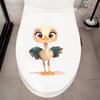 Self-adhesive Waterproof Creative Cartoon Ostrich Toilet Stickers for Bathroom Toilet Seat Wall Decor