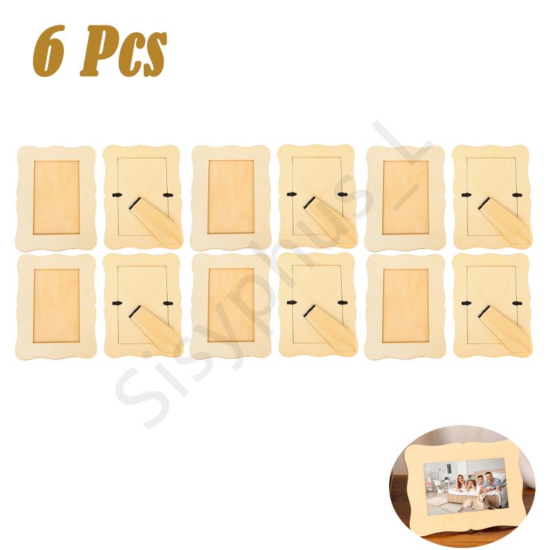 Wooden DIY Photo Frame Painting Photo Wooden Blank Photo Frame Vertical Postcard Frame Set Home Decoration Wedding Accents
